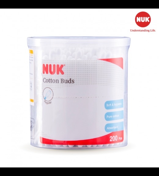 Tăm bông NUK đầu thường hộp 200 que