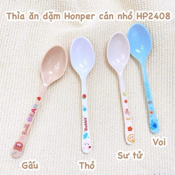 Thìa ăn dặm cán nhỏ Honper HP2408 màu ngẫu nhiên