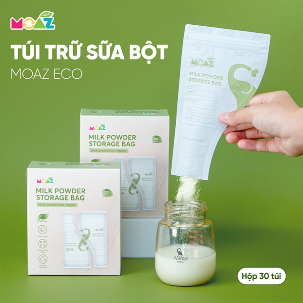 Túi trữ sữa bột cho bé Moaz Eco (30 chiếc)