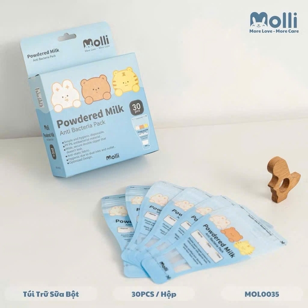 Túi trữ sữa bột Molli (hộp 30 túi)