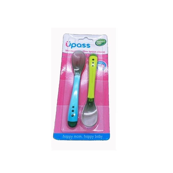 Thìa cảm ứng nhiệt TPR vỉ 2 chiếc Upass