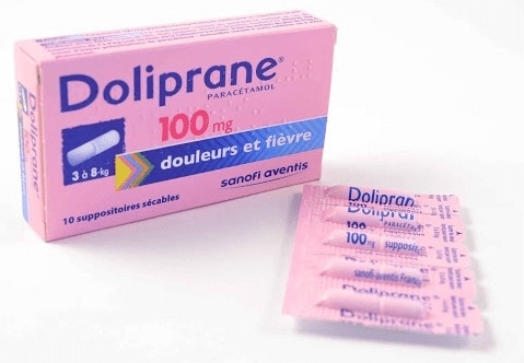 Viên nhét hậu môn hạ sốt Doliprane 100mg trẻ 3 đến 8kg