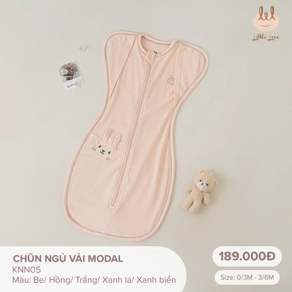 Little Love Chũn ngủ vải modal hồng cam 3-6M