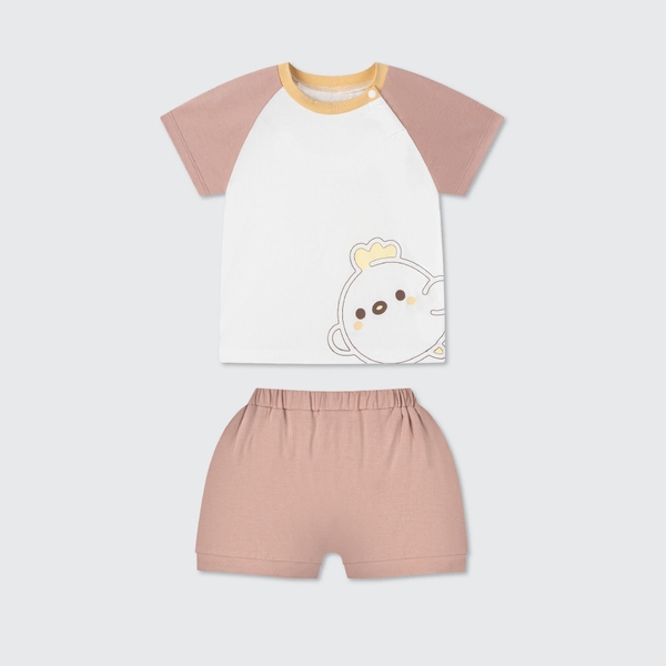 Bộ cộc tay La Pomme Vườn nhỏ thân yêu - 9,12,18M Nâu