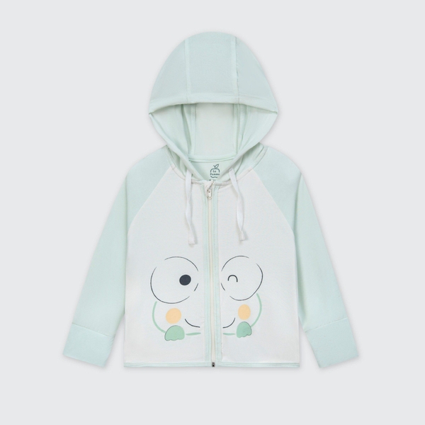 Áo chống nắng La Pomme Nhảy Nhót Cùng Ếch Con - 12,18M, 3Y,4Y Trắng