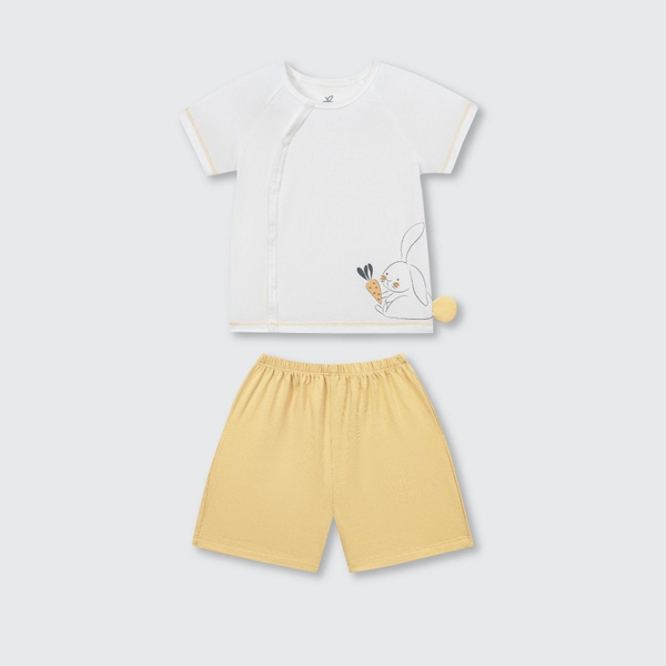 Bộ cộc tay La Pomme động vật dễ thương - 6M Vàng