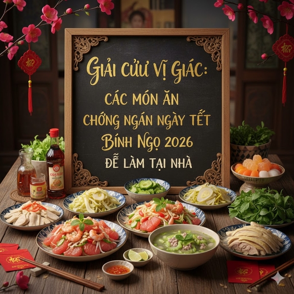 Các món ăn chống ngán ngày Tết 2026 dễ làm tại nhà