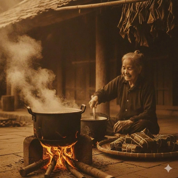 Mùi Của Tết: Ký Ức Về Nồi Bánh Chưng Và Bếp Lửa Hồng Của Bà
