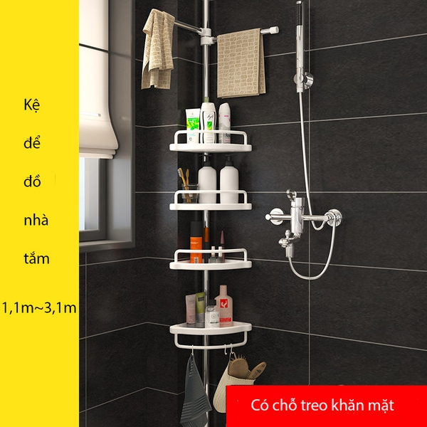 Kệ để đồ đa năng góc nhà tắm chất liệu inox bền đẹp có thể điều chỉnh chều cao tiện lợi