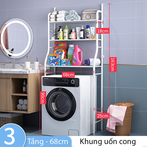 Kệ để nhà tắm nhiều tầng chất liệu chống gỉ bền đẹp, kệ để máy giặt sắp xếp đồ dùng gọn gàng, thông minh