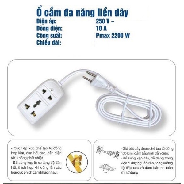 Ổ Cắm Điện Liền Dây Nối Dài 2 m, Cắm 2 Lỗ 2 Chạc Và 3 Chạc, An Toàn, Tiện Dụng Trong Gia Đình, TakyShop 8608 12 20210809 024656916 ios 3f3236e7 0952 4d2e bf3f d1ecf7c96924