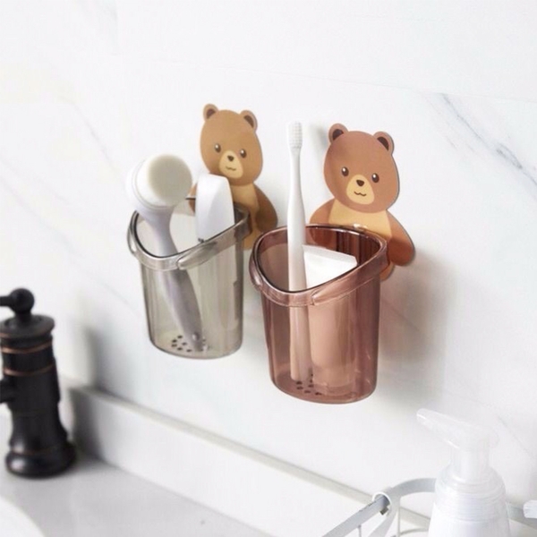 Cốc Gấu Dán Tường Để Bàn Chải - Kem Đánh Răng Dành Cho Bé, Tiện Dụng và Không Khoan Đục Tường, TakyShop 4060 9 4 1b6b690f 0347 4810 b259 9032da0c9126