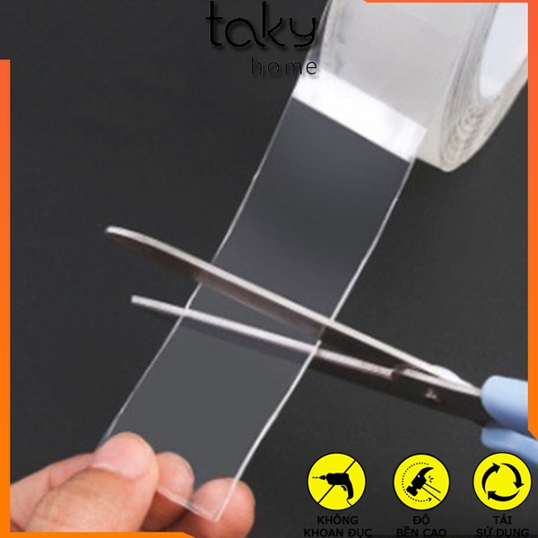 Cuộn Băng Dính Trong Suốt 2 Mặt, Băng Keo Trong Suốt, Sử dụng Dính Dồ Vật Trong Nhà, Tái Sử Dụng, TakyShop 6005 16 5 4084dcad 2fbd 4d1f bfec 01365d2b4c6c