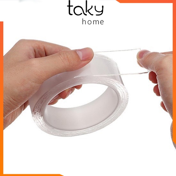 Cuộn Băng Dính Trong Suốt 2 Mặt, Băng Keo Trong Suốt, Sử dụng Dính Dồ Vật Trong Nhà, Tái Sử Dụng, TakyShop 6005 17 8 23ef68ae 6f31 4b1f a025 b4ceded25e52