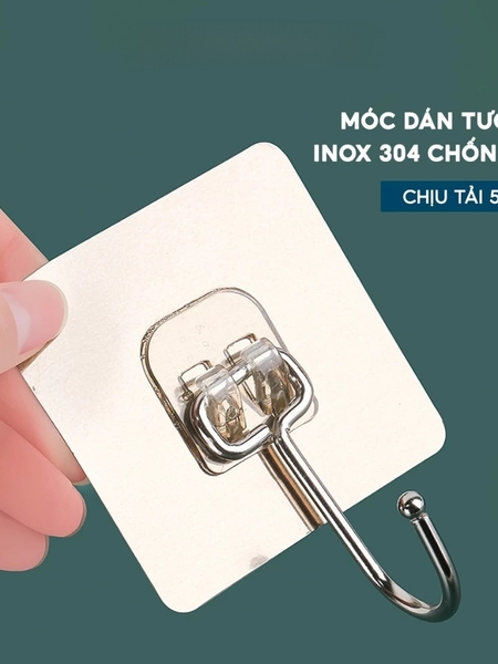 Móc Dán Tường INOX Chịu Lực 5kg, Móc Dán Chịu Lực Loại Tốt, Nhỏ Gọn ...