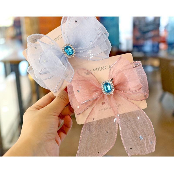Cột nơ đính đá xanh hồng ❤️Cột Nơ Tóc Đẹp❤️ Búi tóc / Hoa cài Tóc Đẹp/ Kẹp đính đá/ Phụ kiện cho nữ/ QUÀ TẶNG KHÁCH HÀNG