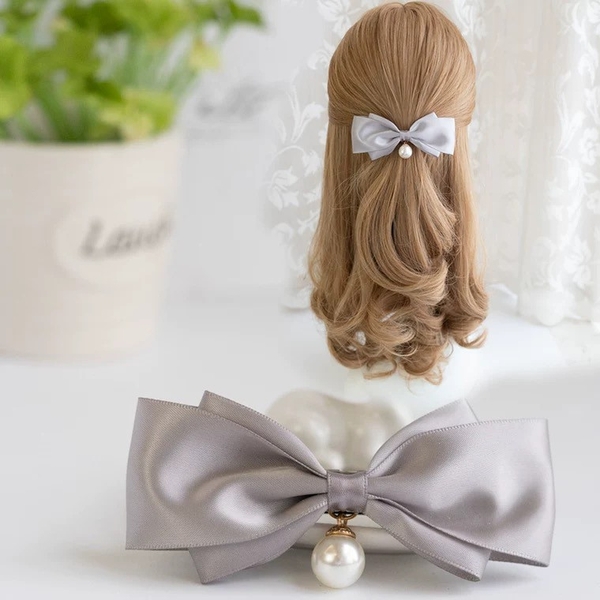 Kẹp tóc nơ đính ngọc tiểu thư ❤️Kẹp Nơ Tóc Đẹp❤️ Búi tóc / Hoa cài Tóc Đẹp/ Kẹp đính đá/ Phụ kiện cho nữ/ QUÀ TẶNG KHÁCH