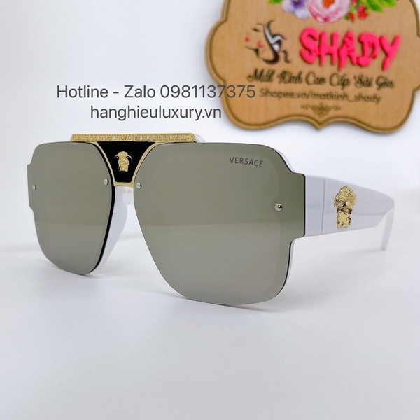 Mắt Kính Versace Tráng Gương Vuông Bảng To Cao Cấp Hàng Hiệu Luxury
