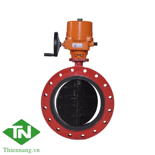 motorised-rubber-lined-double-flanged-butterfly-valve-with-electrical-actuator