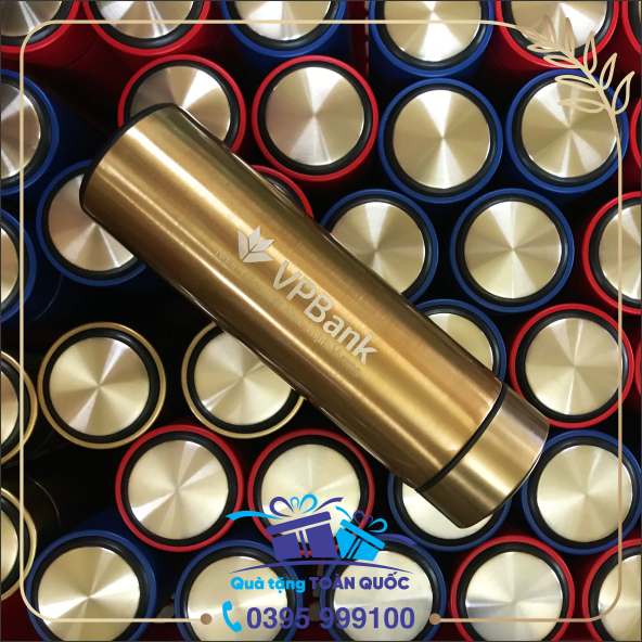 bình giữ nhiệt mầu vàng đồng, bình giữ nhiệt ngân hàng VP Bank, bình giữ nhiệt khắc logo theo yêu cầu, quà tặng bình nước, bình nước inox 304, bình nước in logo, quà tặng dưới 150k, bình giữ nhiệt cao cấp