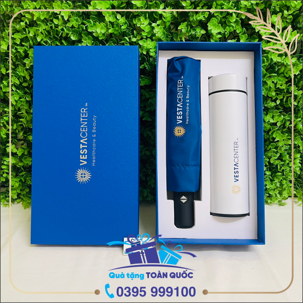 bộ quà tặng ô dù và bình giữ nhiệt mầu xanh, bộ quà tặng màu xanh dương, quà tặng dưới 250k, quà tặng khách hàng, quà tặng tri ân, xưởng sản xuất quà tặng hà nội, xưởng sản xuất quà tặng hồ chí minh, Sài gòn