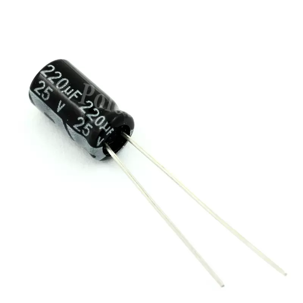 Tụ hoá 220uF 25V 8x12mm xuyên lỗ