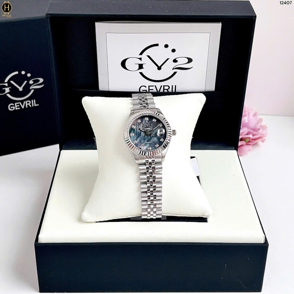 Đồng Hồ Nữ Gv2 By Gevril Quartz Naples Diamond 12407