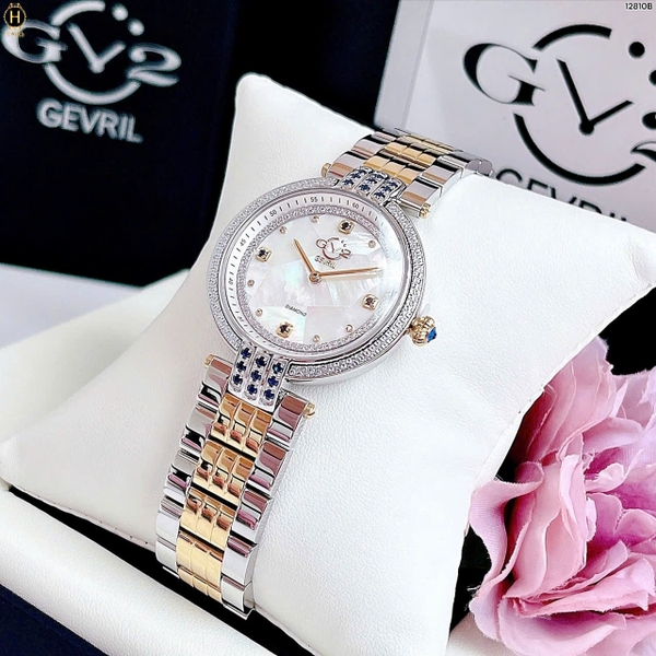 Đồng Hồ Nữ Gv2 By Gevril Quartz Matera Diamond 12810B 