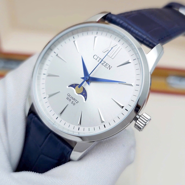 Citizen Pin AK5000-03A Dây Da Vỏ Trắng Mặt Trắng