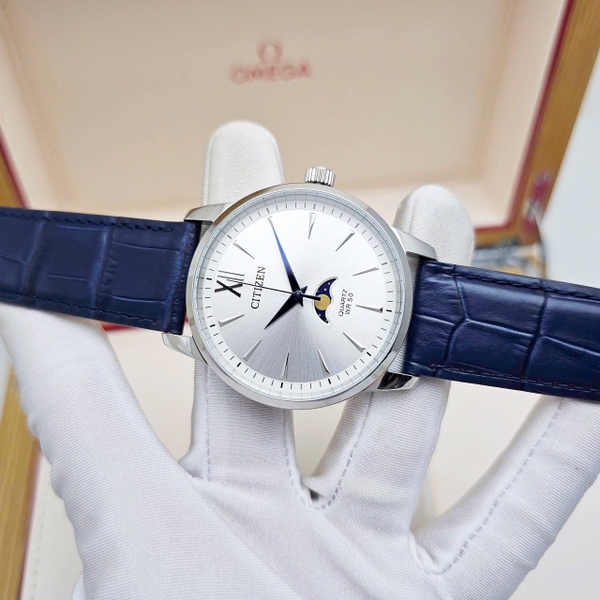 Citizen Pin AK5000-03A Dây Da Vỏ Trắng Mặt Trắng