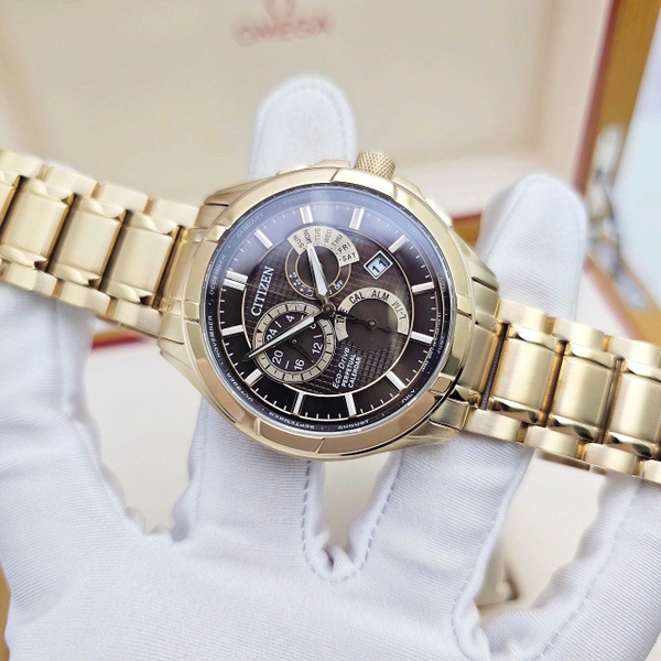  Citizen Eco-Drive BL8163-50X Dây Thép Vỏ Vàng Hồng Mặt Đen Sapphire 