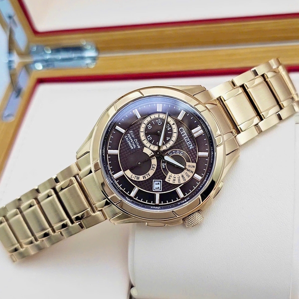  Citizen Eco-Drive BL8163-50X Dây Thép Vỏ Vàng Hồng Mặt Đen Sapphire 