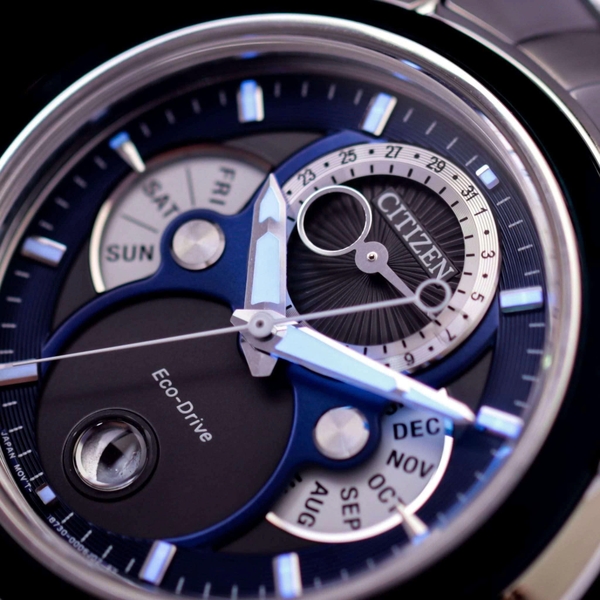  Citizen Quartz Eco-Drive Calendrier Moon Phase Blue BU0088-51H