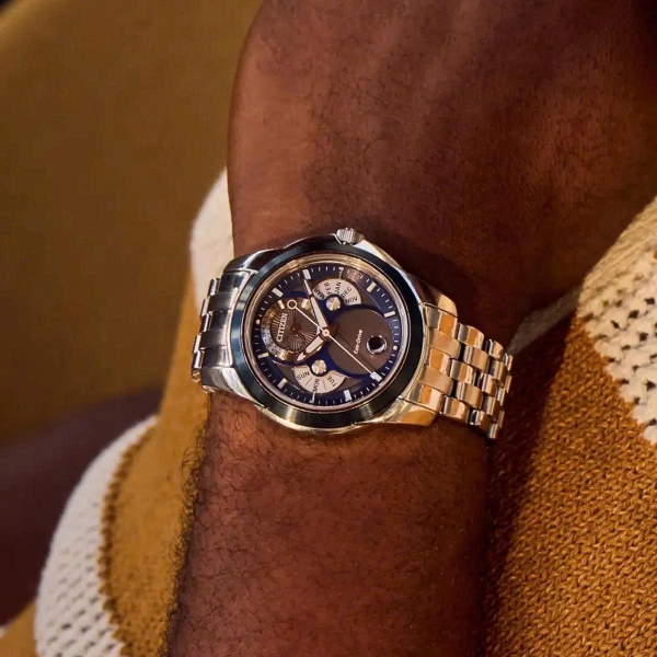  Citizen Quartz Eco-Drive Calendrier Moon Phase Blue BU0088-51H