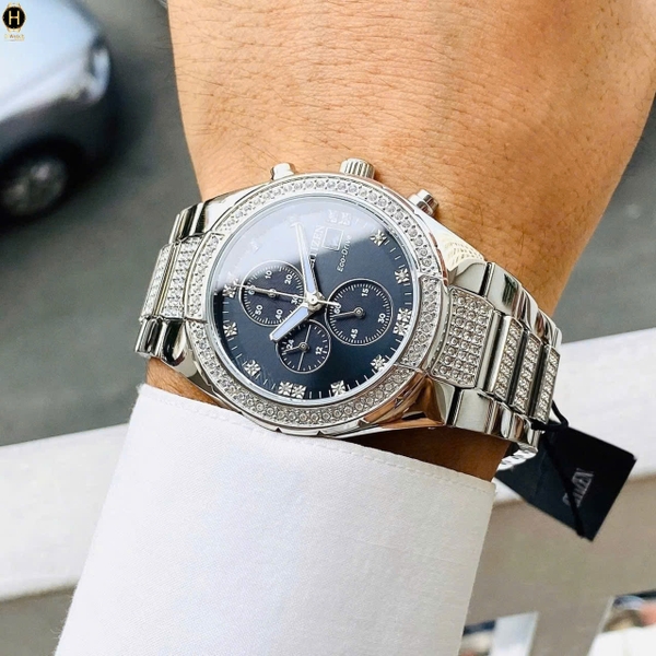 Đồng Hồ Nam Citizen Quartz Eco-Drive Crystal Stainless Steel CA0750-53E
