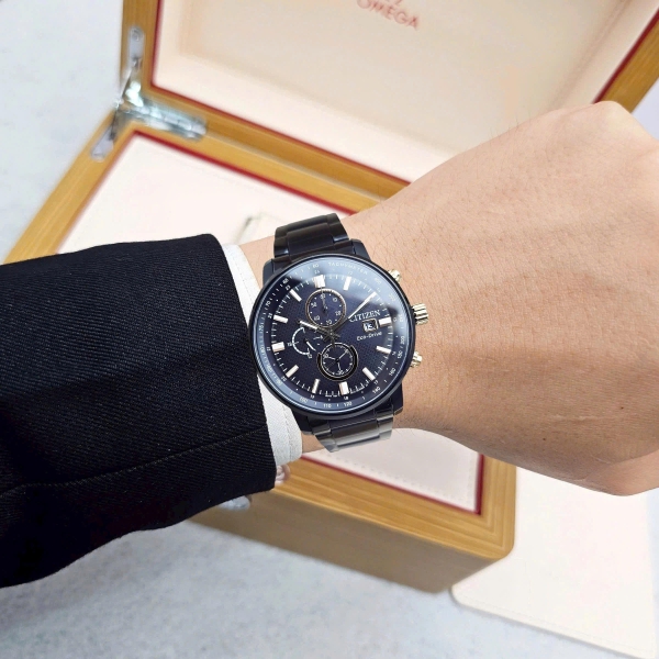  Citizen Quartz Eco-drive Chronograph Tachymeter CA0846-81E