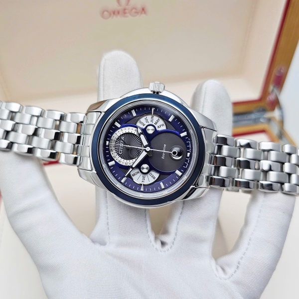 Citizen Quartz Eco-Drive Calendrier Moon Phase Blue BU0088-51H