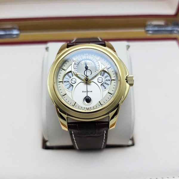  Citizen Quartz Eco-Drive Calendrier Moon Phase Gold BU0082-06P