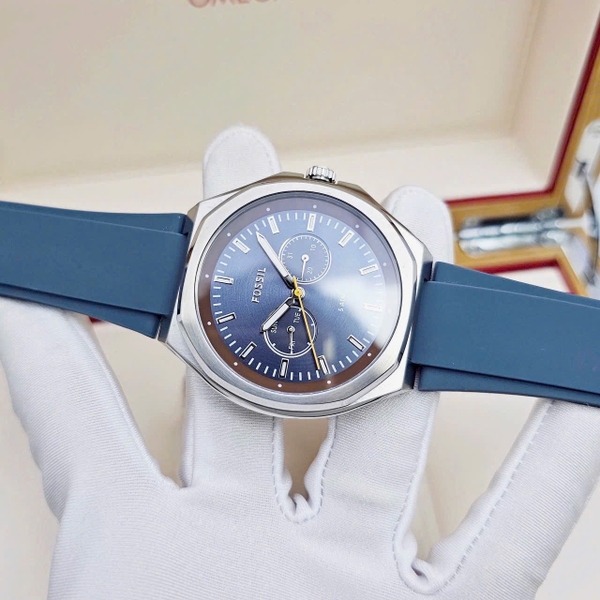  Fossil Pin BQ2613 Dây Vỏ Trắng Mặt Xanh