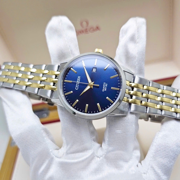 Citizen Quartz BI5006-81L Dây Thép Demi Vàng Mặt Xanh