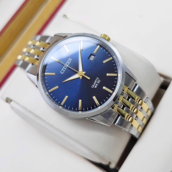  Citizen Quartz BI5006-81L Dây Thép Demi Vàng Mặt Xanh