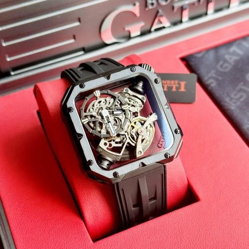 Bonest Gatti Automatic BG5804-A2 Mechanical Movement Vỏ Thép Đen Mặt Vuông