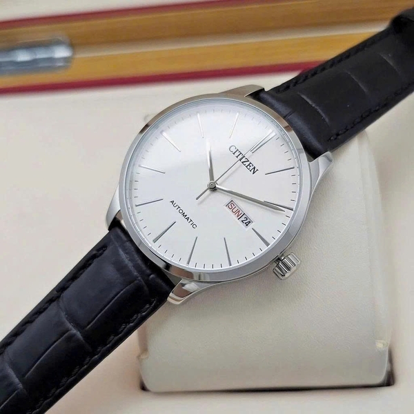 Citizen Automatic NH8350-08B Dây Da Vỏ Trắng Mặt Trắng Hiện Đại