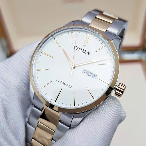  Automatic NH8356-87A Dây Thép Demi Vàng Hồng Mặt Trắng.