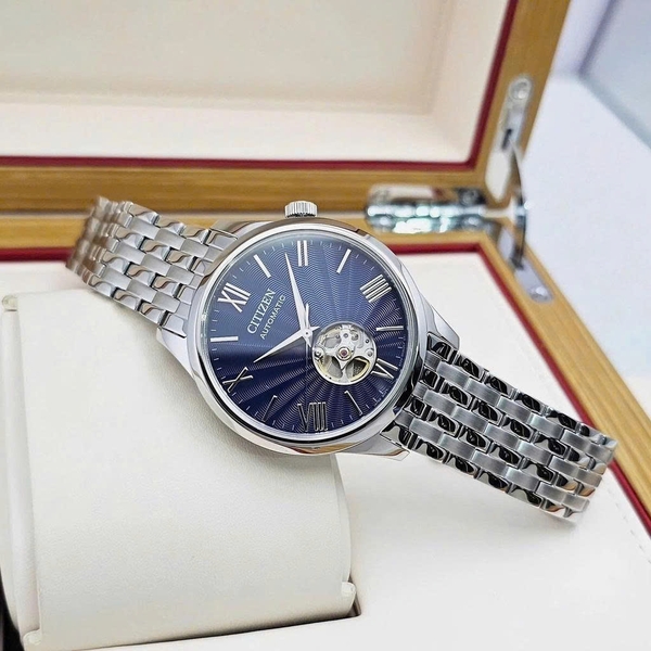 Citizen Automatic NH9130-84L Open Heart Dây Thép Mặt Xanh Sapphire