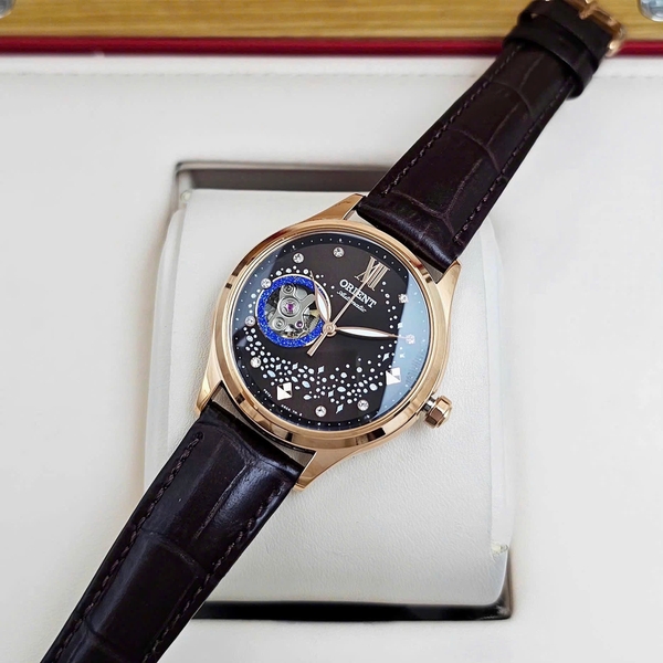  Orient Automatic RA-AG0017Y10B ( RA-AG0017Y ) ( RA-AG0017Y30B ) Dây Da Vỏ Vàng Hồng Mặt Nâu Đen