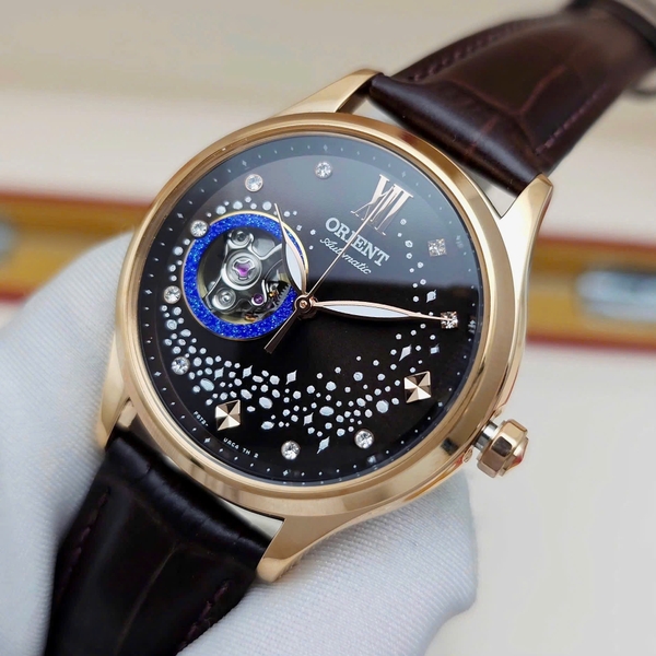  Orient Automatic RA-AG0017Y10B ( RA-AG0017Y ) ( RA-AG0017Y30B ) Dây Da Vỏ Vàng Hồng Mặt Nâu Đen