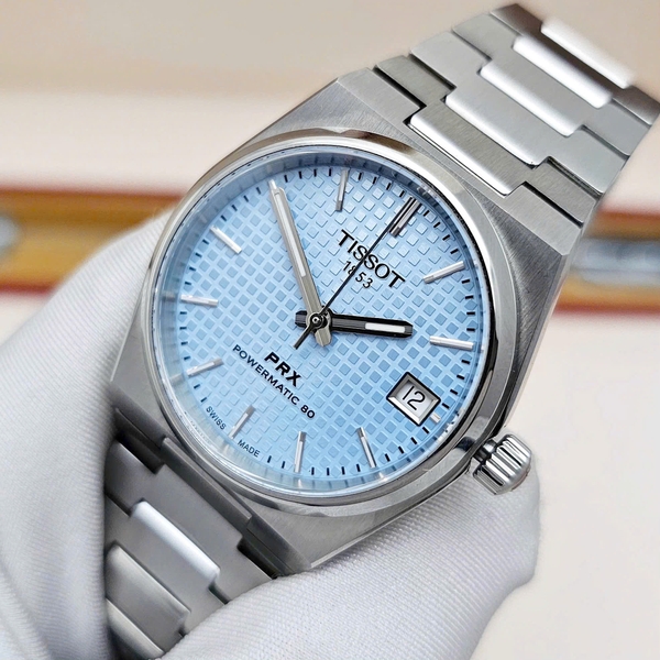  Unisex Tissot Automatic PRX Powermatic 80  Ice Blue  35mm T137.207.11.351.00 (T1372071135100)