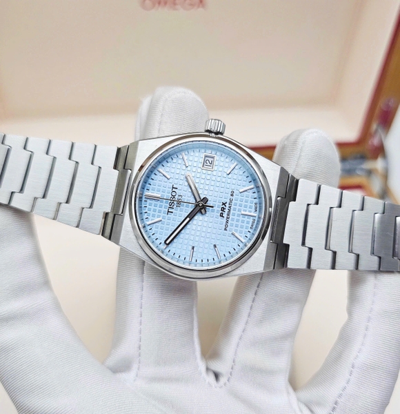  Unisex Tissot Automatic PRX Powermatic 80  Ice Blue  35mm T137.207.11.351.00 (T1372071135100)