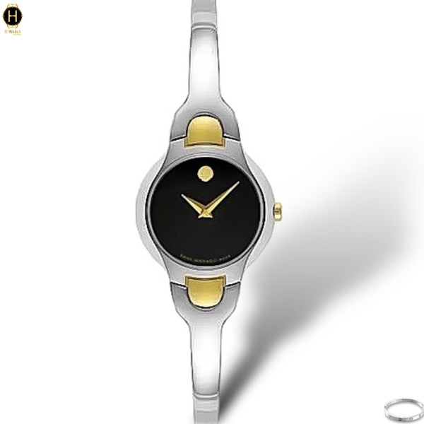 Đồng Hồ Nữ Movado Quartz Kara Ladies 0606948 Dây Thép Mặt Đen